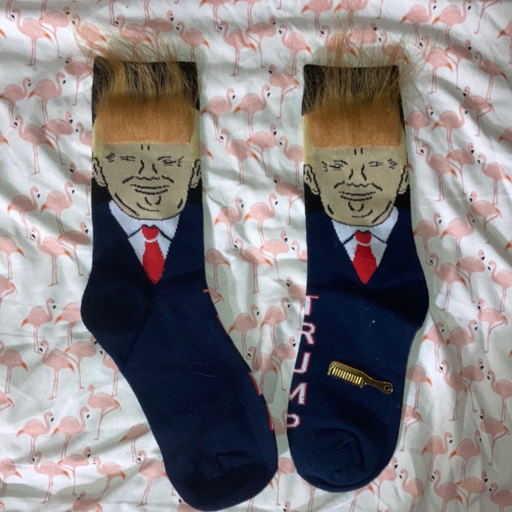 Trump Socks With Hair And Mini Comb